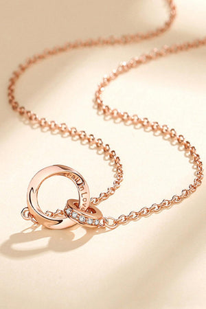 Fall In Love Pendant Sterling Silver Chain Link Necklace - MXSTUDIO.COM