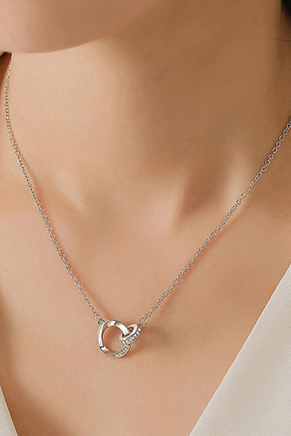 Fall In Love Pendant Sterling Silver Chain Link Necklace - MXSTUDIO.COM