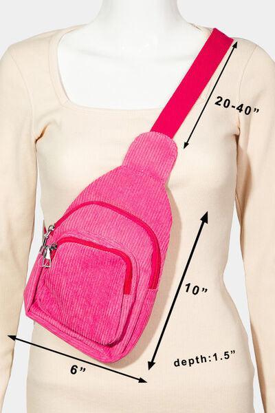 a female mannequin wearing a pink fanny bag