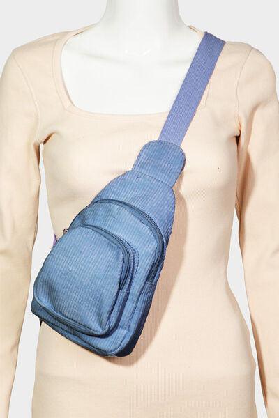 a blue fanny bag on a mannequin head