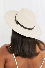 Fame Faux Leather Belt Strap Wide Brim Fedora Hat - MXSTUDIO.COM