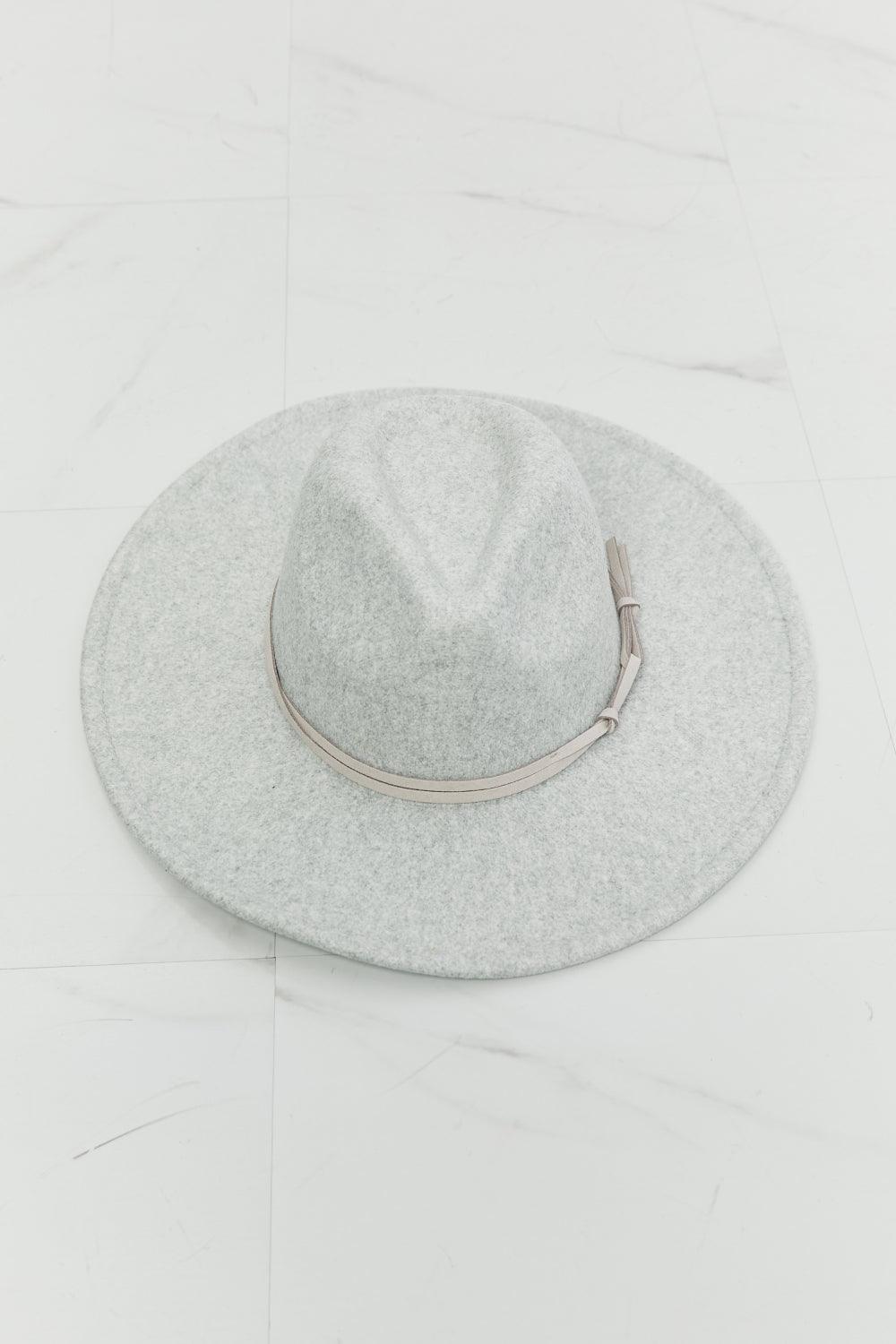 Fame Festival Diva Light Gray Wide Brim Fedora Hat - MXSTUDIO.COM