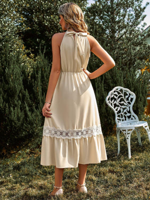 Fantabulous Grecian Neck Sleeveless Midi Dress - MXSTUDIO.COM