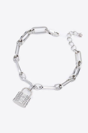 Fantastic Life Lock Charm Silver Chain Bracelet-MXSTUDIO.COM