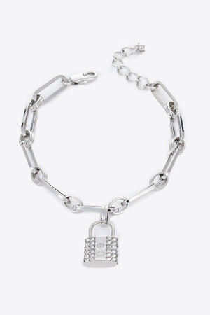 Fantastic Life Lock Charm Silver Chain Bracelet-MXSTUDIO.COM