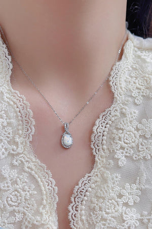 Fantastic Me 925 Sterling Silver Opal Pendant Necklace - MXSTUDIO.COM