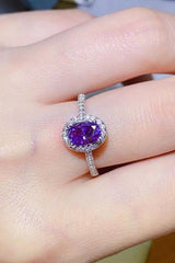 Fantastic Platinum-Plated 1 Carat Purple Moissanite Ring - MXSTUDIO.COM