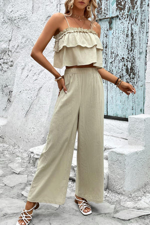 Fantastic Summer Crop Top and Wide Leg Pants Set - MXSTUDIO.COM