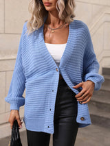 Fantastic Time Horizontal-Ribbing Longline Cardigan - MXSTUDIO.COM