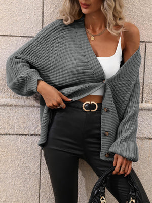 Fantastic Time Horizontal-Ribbing Longline Cardigan - MXSTUDIO.COM