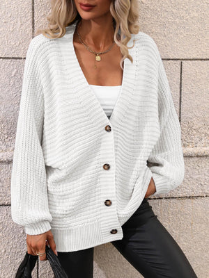 Fantastic Time Horizontal-Ribbing Longline Cardigan - MXSTUDIO.COM