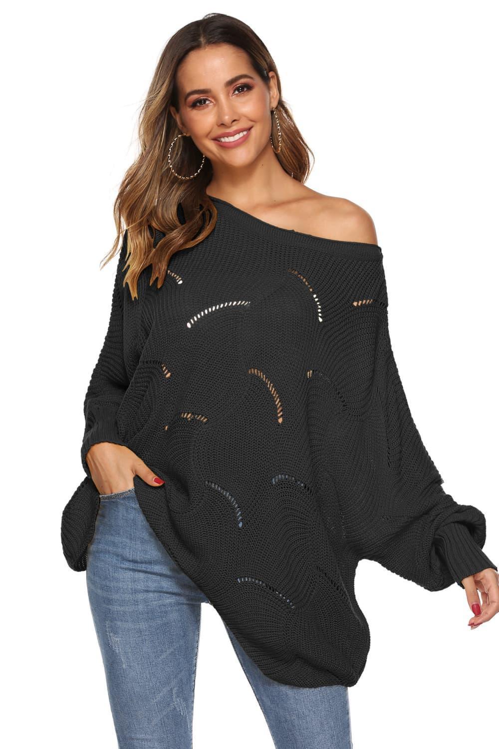 Fantastic Warmth Boat Neck Oversized Sweater - MXSTUDIO.COM