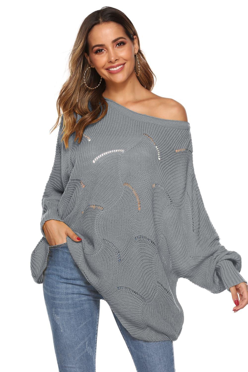 Fantastic Warmth Boat Neck Oversized Sweater - MXSTUDIO.COM