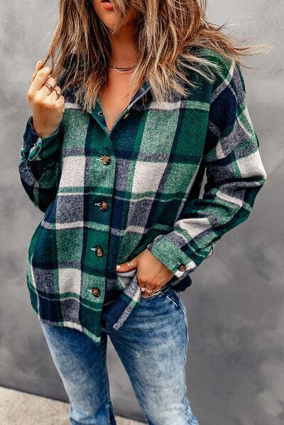 Fashion And Function Button Up Plaid Hooded Jacket-MXSTUDIO.COM