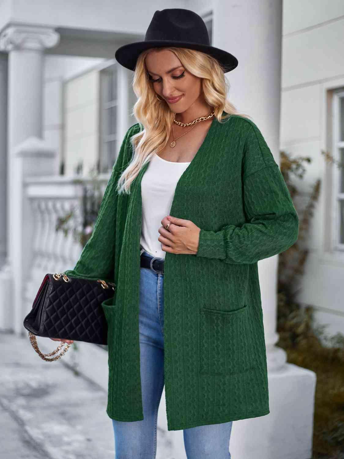 Fashion And Function Long Cardigan With Pockets - MXSTUDIO.COM