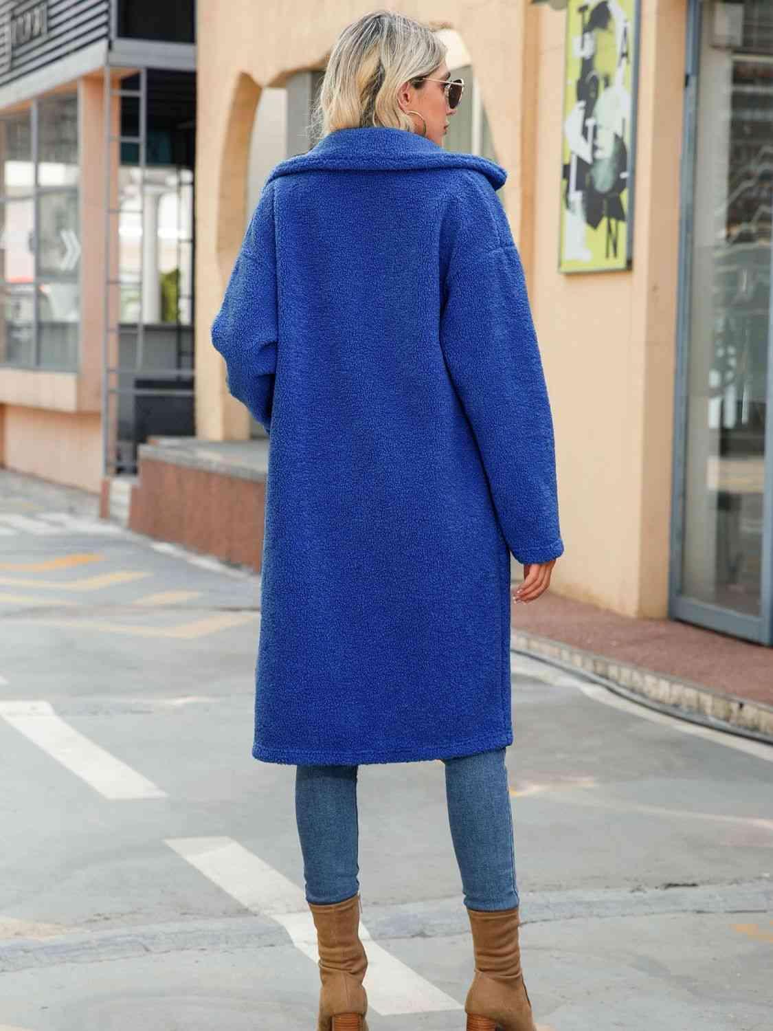 Fashion And Warmth Royal Blue Winter Coat-MXSTUDIO.COM