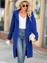 Fashion And Warmth Royal Blue Winter Coat-MXSTUDIO.COM