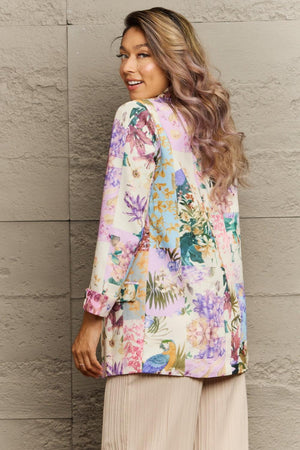 Fashion At Work Long Sleeve Floral Blazer - MXSTUDIO.COM