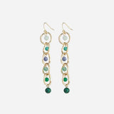 Fashion Centerpiece Beaded Dangle Earrings-MXSTUDIO.COM