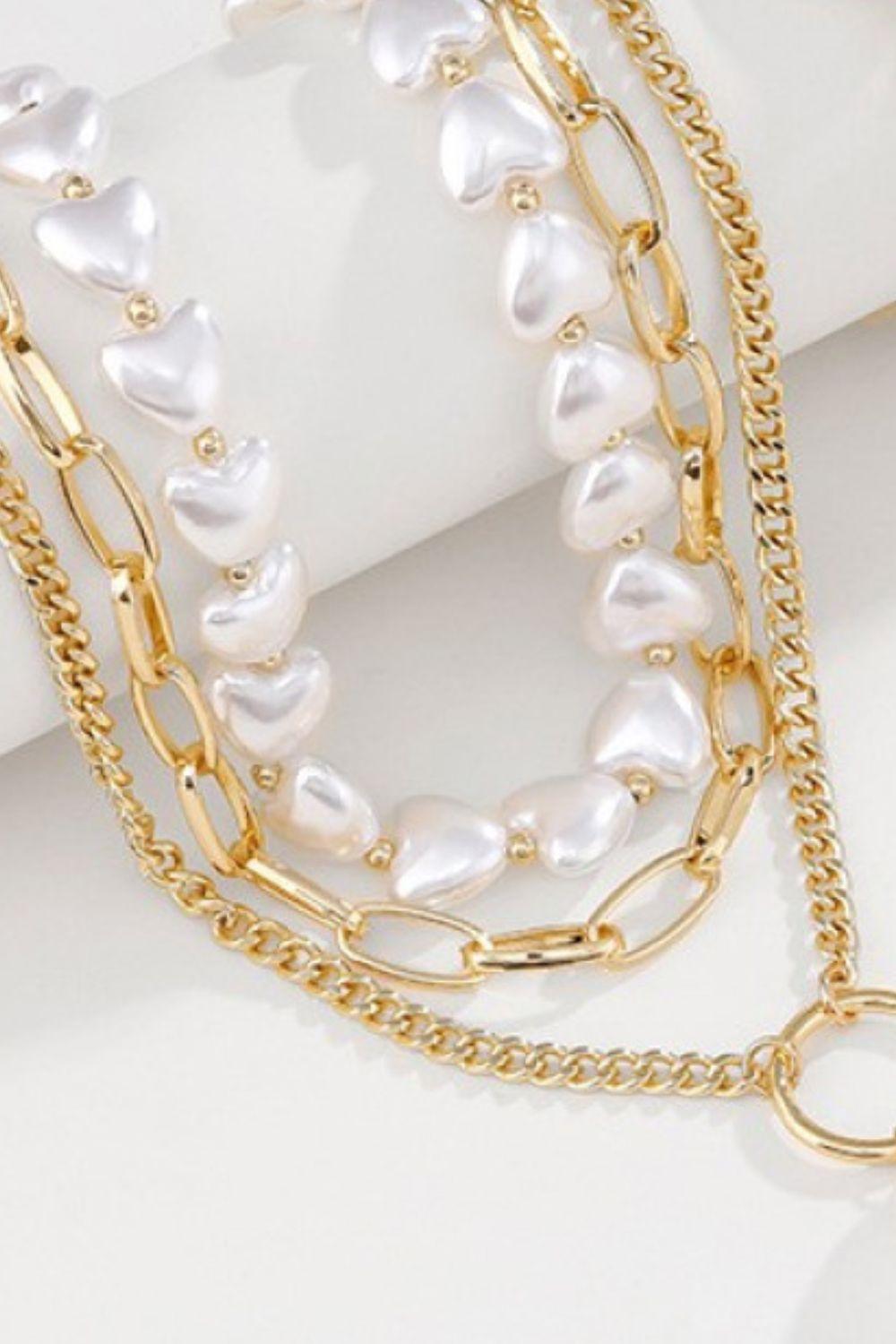 Fashion Flair Pearl And Chain Layered Necklace - MXSTUDIO.COM