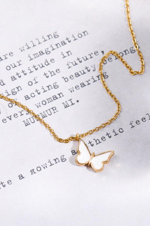 Fashion Focus 14K Gold-Plated Copper Butterfly Necklace - MXSTUDIO.COM