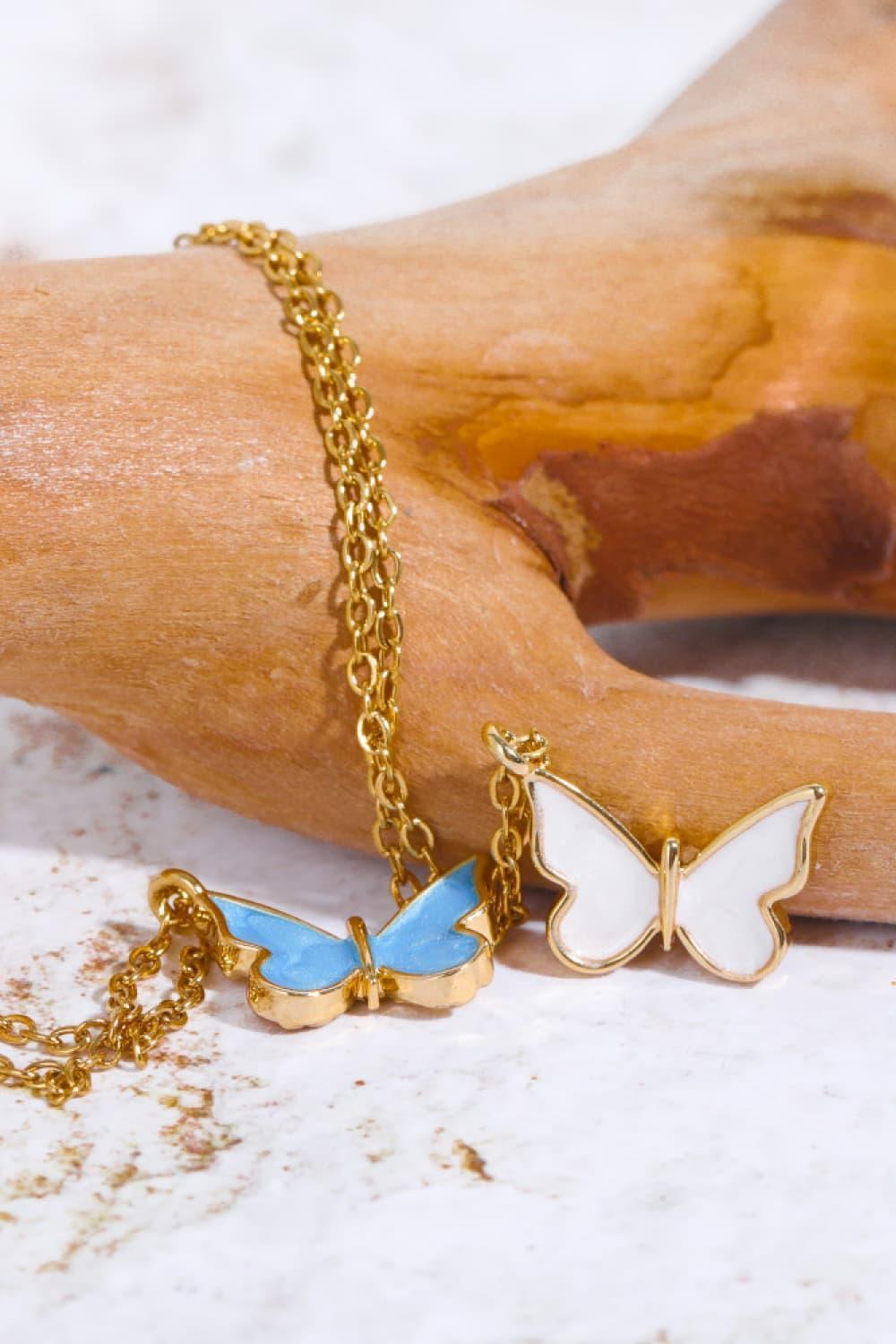 Fashion Focus 14K Gold-Plated Copper Butterfly Necklace - MXSTUDIO.COM