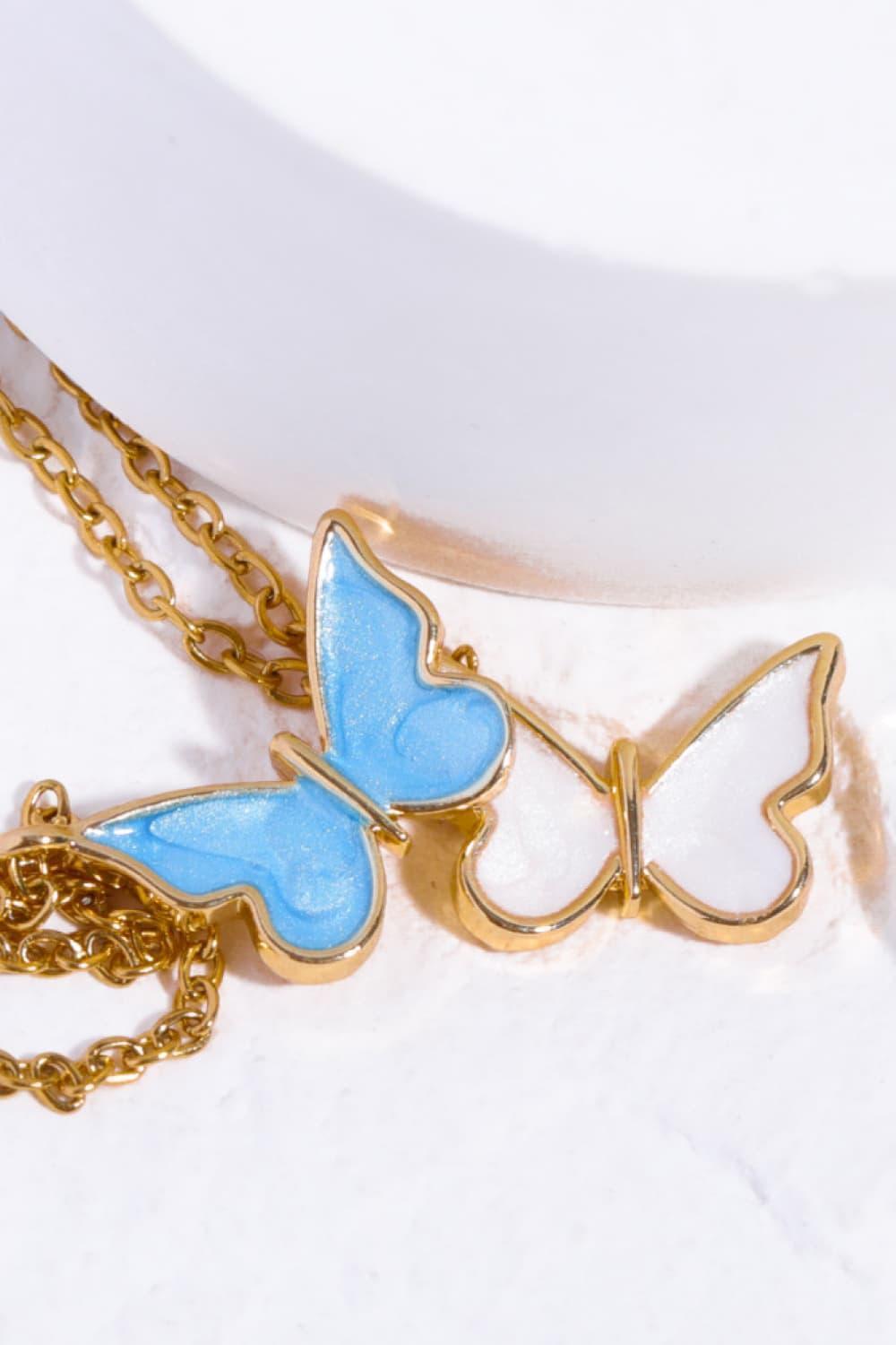 Fashion Focus 14K Gold-Plated Copper Butterfly Necklace - MXSTUDIO.COM