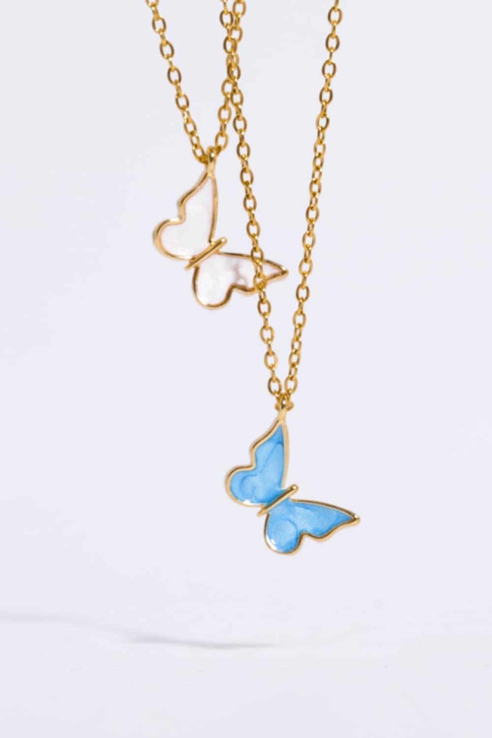 Fashion Focus 14K Gold-Plated Copper Butterfly Necklace - MXSTUDIO.COM