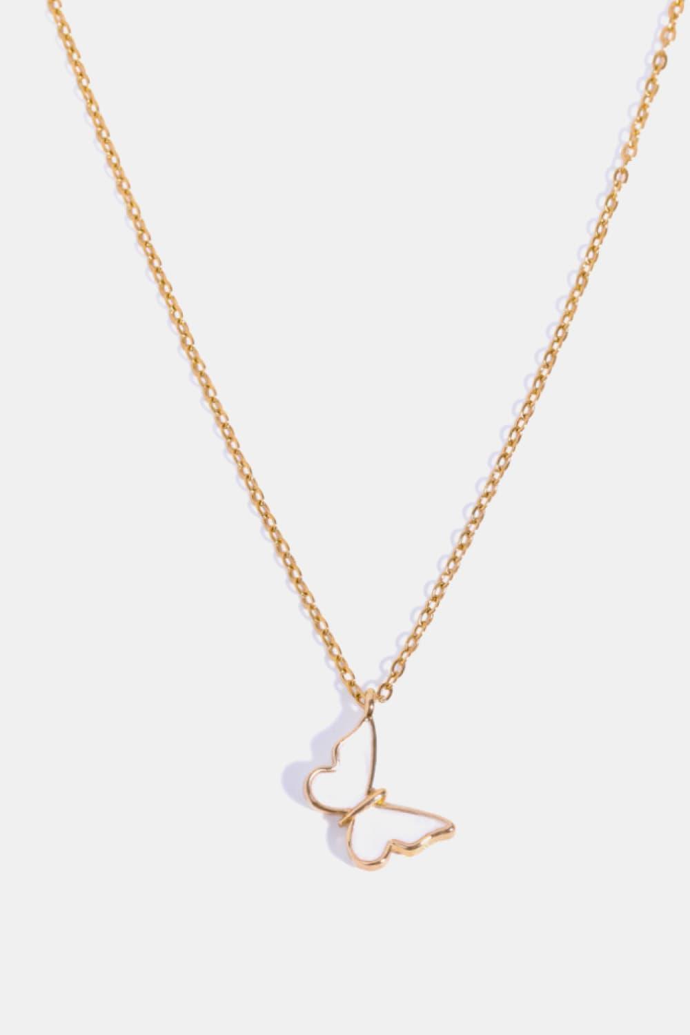 Fashion Focus 14K Gold-Plated Copper Butterfly Necklace - MXSTUDIO.COM