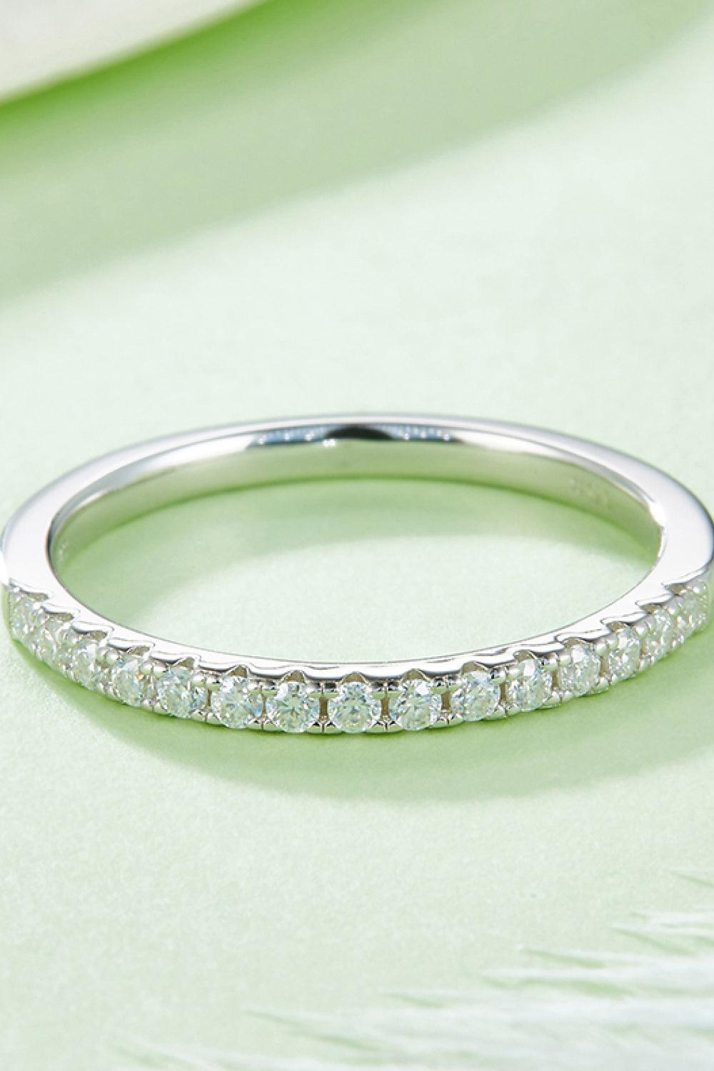 Fashion Focus Moissanite Inlaid Half Eternity Ring - MXSTUDIO.COM