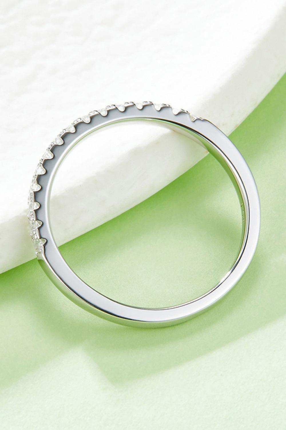 Fashion Focus Moissanite Inlaid Half Eternity Ring - MXSTUDIO.COM