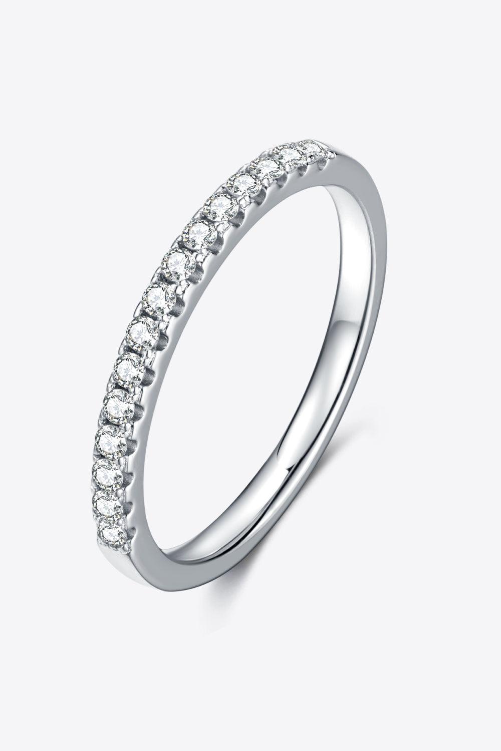 Fashion Focus Moissanite Inlaid Half Eternity Ring - MXSTUDIO.COM