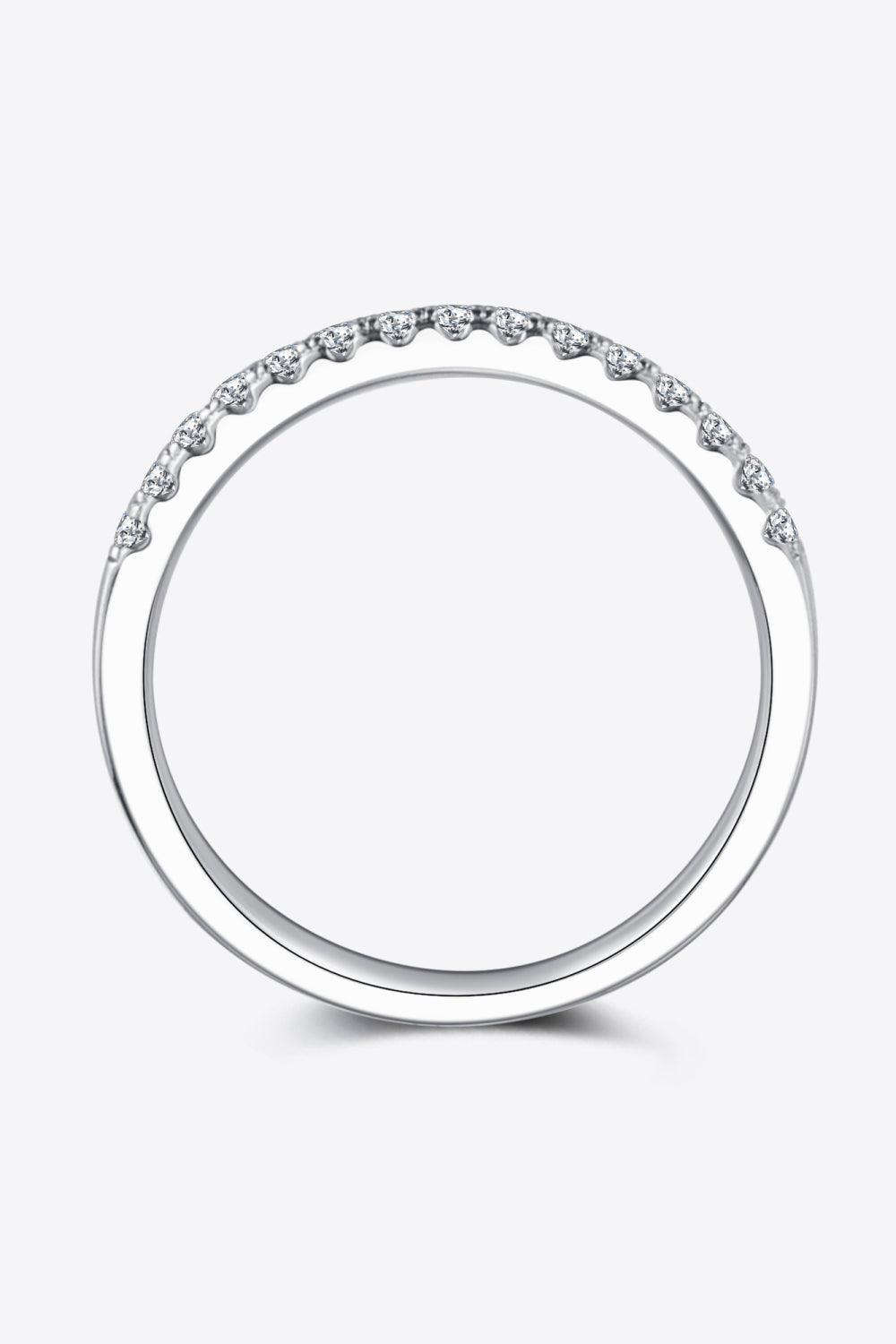 Fashion Focus Moissanite Inlaid Half Eternity Ring - MXSTUDIO.COM