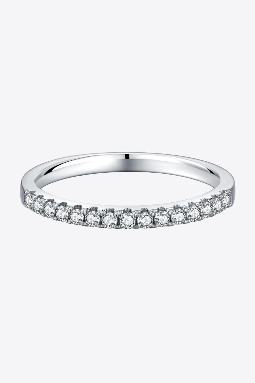 Fashion Focus Moissanite Inlaid Half Eternity Ring - MXSTUDIO.COM