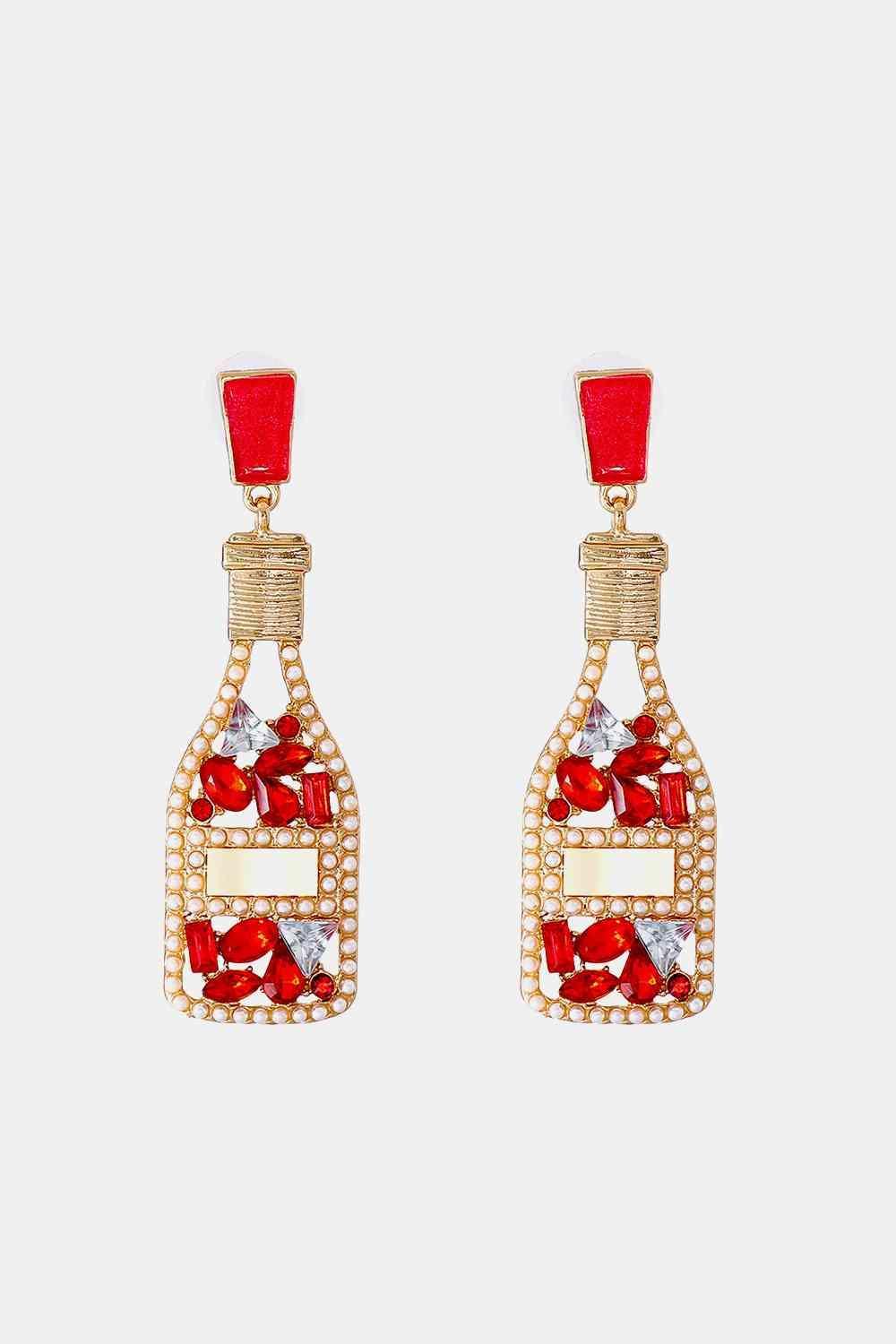 Fashion-Forward Acrylic Dangle Wine Bottle Earrings-MXSTUDIO.COM