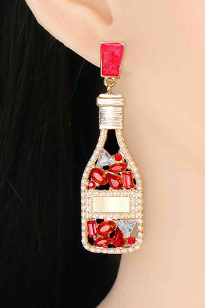 Fashion-Forward Acrylic Dangle Wine Bottle Earrings-MXSTUDIO.COM