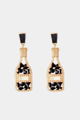 Fashion-Forward Acrylic Dangle Wine Bottle Earrings-MXSTUDIO.COM