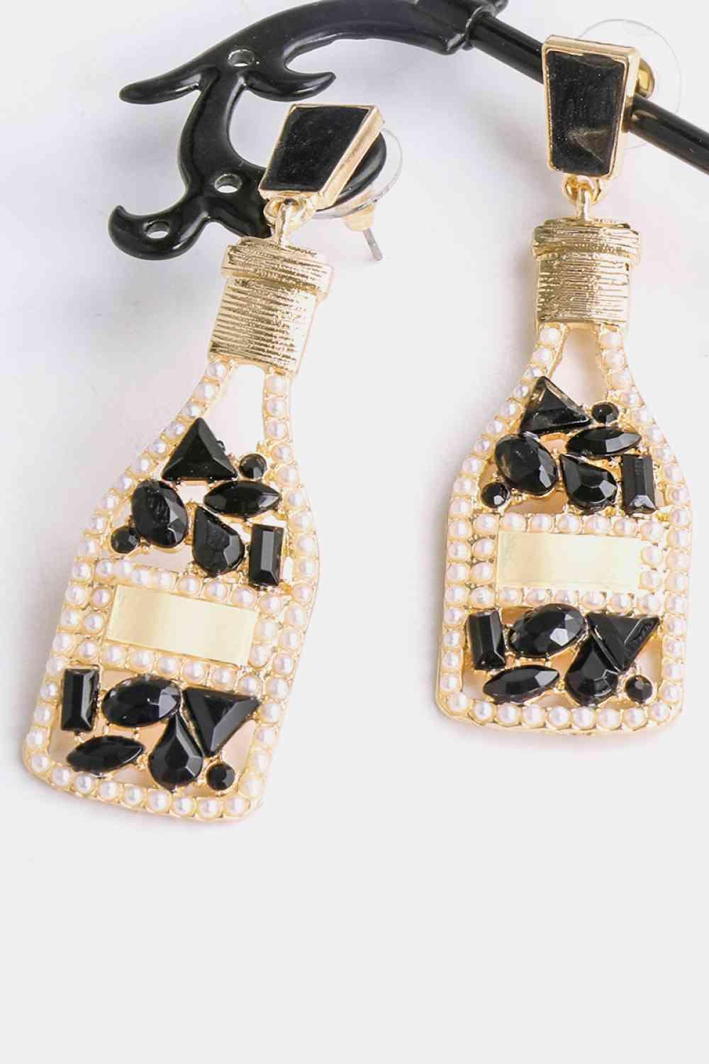 Fashion-Forward Acrylic Dangle Wine Bottle Earrings-MXSTUDIO.COM