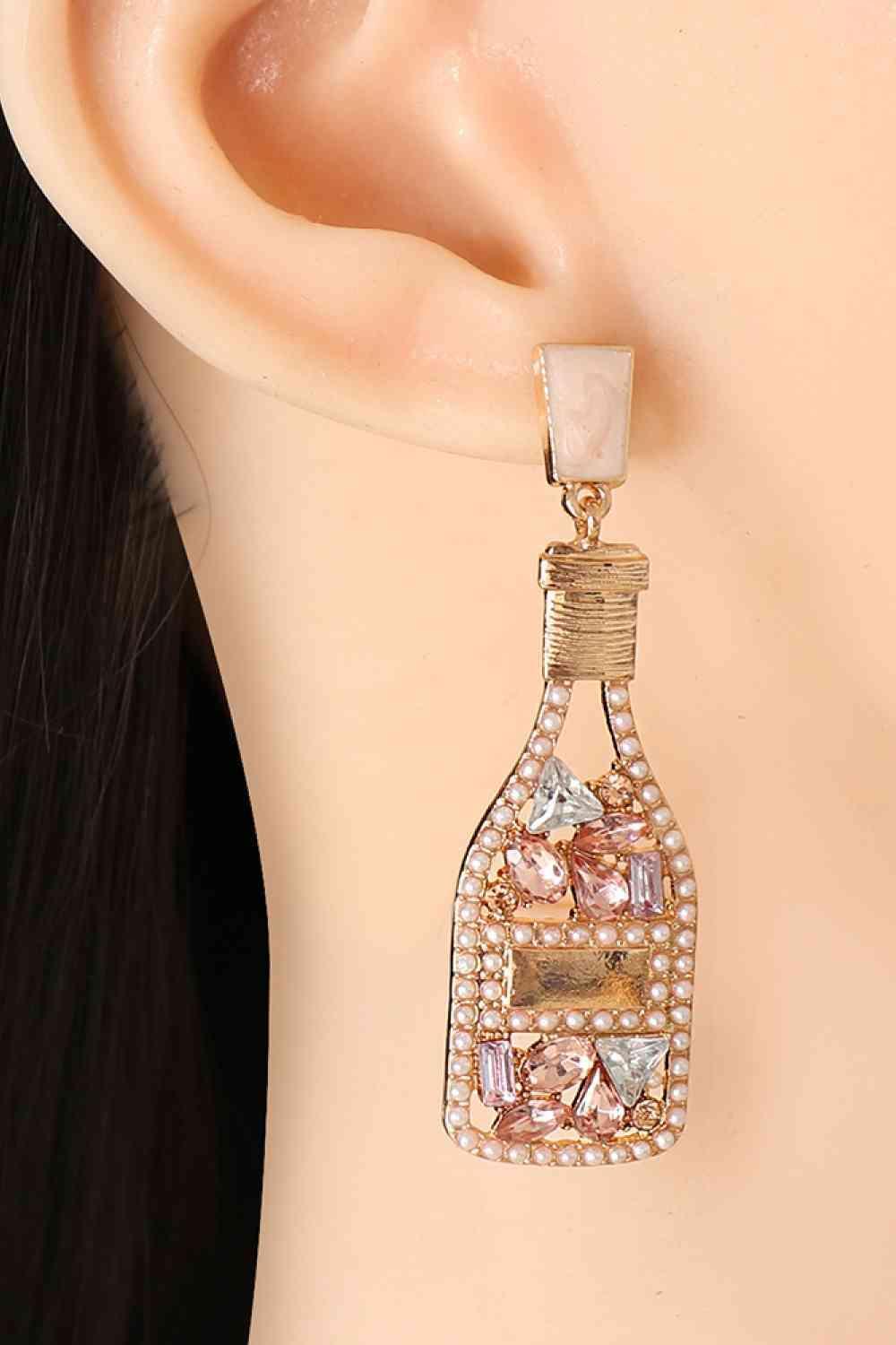 Fashion-Forward Acrylic Dangle Wine Bottle Earrings-MXSTUDIO.COM