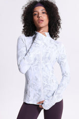 Fashion-Forward Printed Zip-Up Athletic Jacket - MXSTUDIO.COM