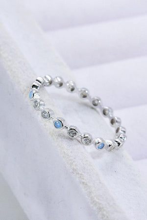 Fashion-Minded Pick Zircon Contrast Moonstone Ring - MXSTUDIO.COM