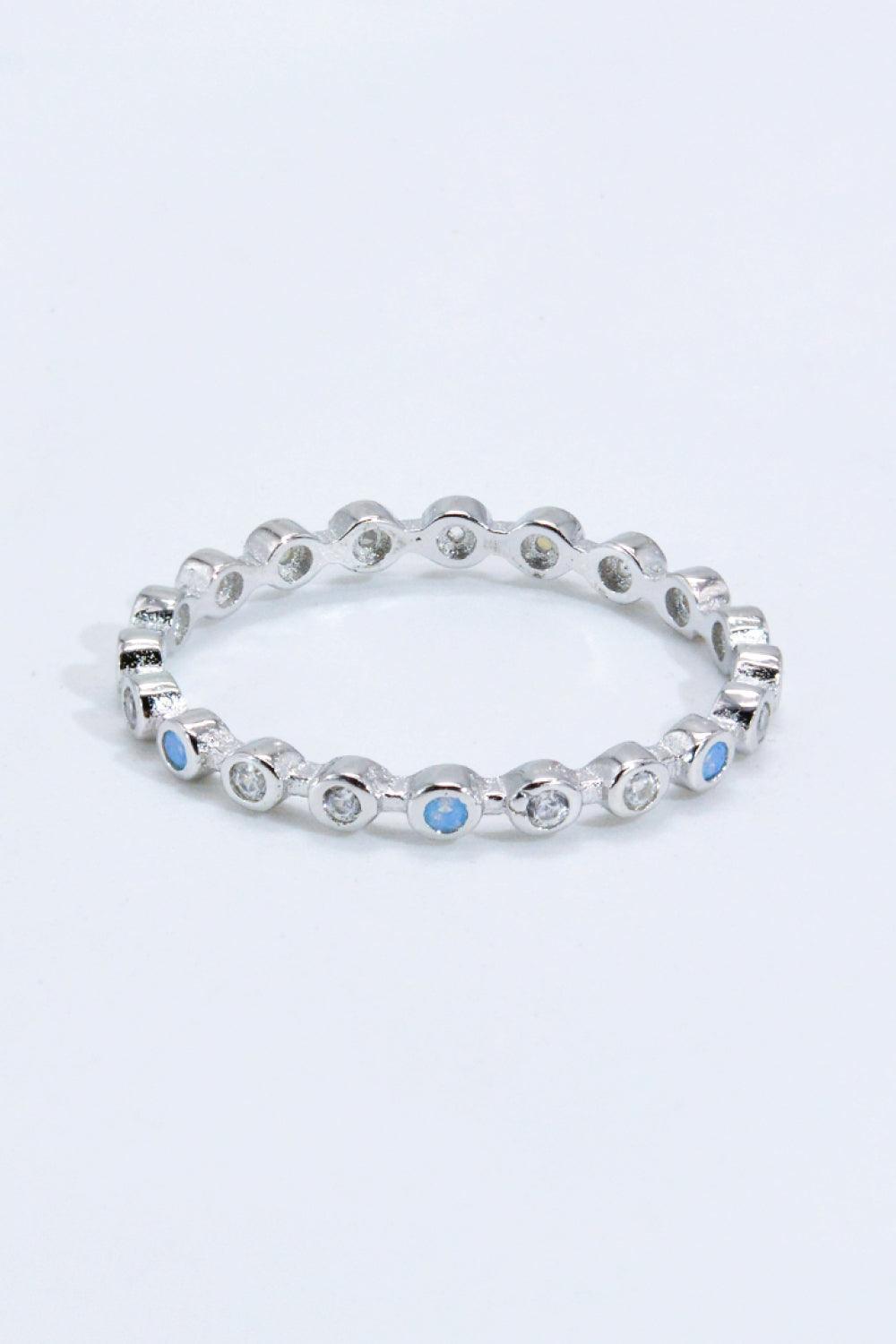 Fashion-Minded Pick Zircon Contrast Moonstone Ring - MXSTUDIO.COM