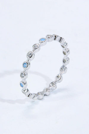 Fashion-Minded Pick Zircon Contrast Moonstone Ring - MXSTUDIO.COM