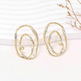 Fashion-Savvy Alloy & Rhinestone Geometric Earrings-MXSTUDIO.COM