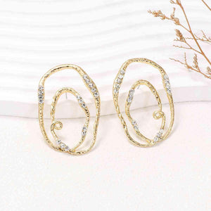 Fashion-Savvy Alloy & Rhinestone Geometric Earrings-MXSTUDIO.COM