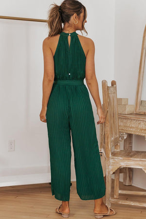 Fashion Savvy Belted Sleeveless Wide Leg Jumpsuit - MXSTUDIO.COM