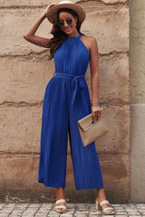 Fashion Savvy Belted Sleeveless Wide Leg Jumpsuit - MXSTUDIO.COM