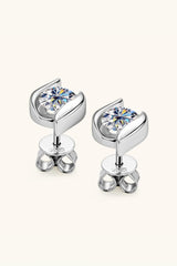 Fashion Wave 1 Carat Moissanite Stud Earrings - MXSTUDIO.COM