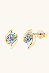 Fashion Wave 1 Carat Moissanite Stud Earrings - MXSTUDIO.COM