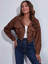 Fashion-forward Comfort Buttoned Cropped Jacket - MXSTUDIO.COM